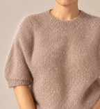 AINO KID MOHAIR - taupe lyhythihainen neule