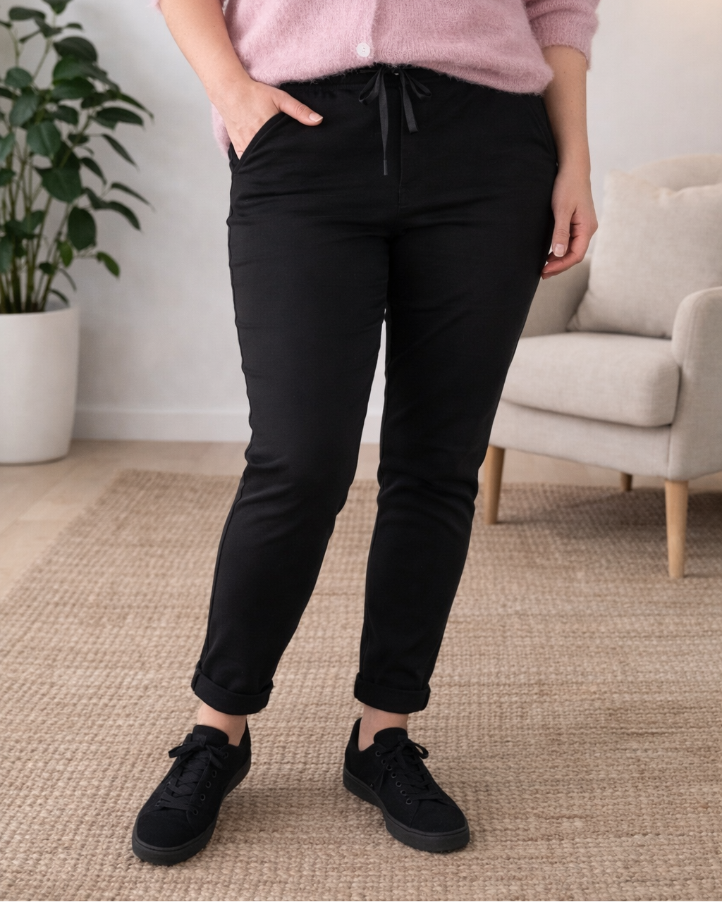 Peura collection yhden koon stretch-housu musta