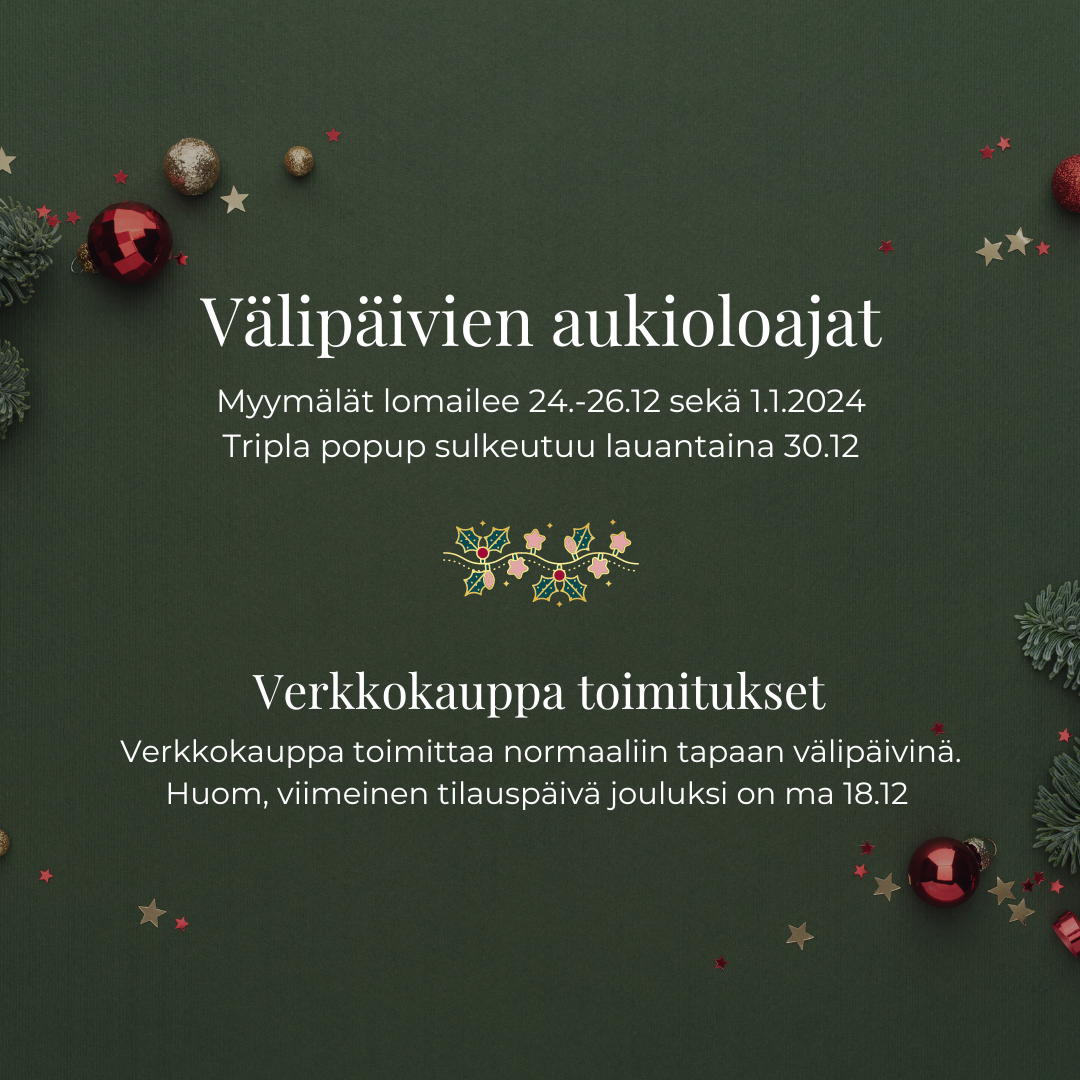 Välipäivien aukioloajat ja verkkokaupan toimitukset