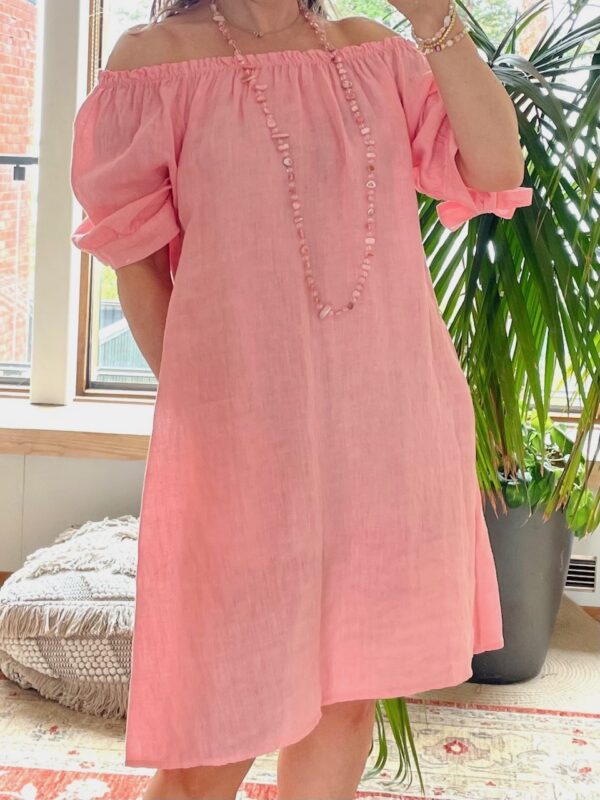 Peura collection saddle pellavamekko pinkki